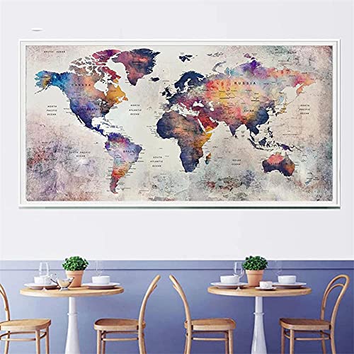 5D Diamond Painting Weltkarte,Diamant Painting Bilder Full Groß,Diamond Painting Set für Erwachsene & Kinder,DIY Vollbohr Kristall Stickerei Kunsthandwerk,Diamant Malerei für Home Wall Déco 50x100cm von Foyaya