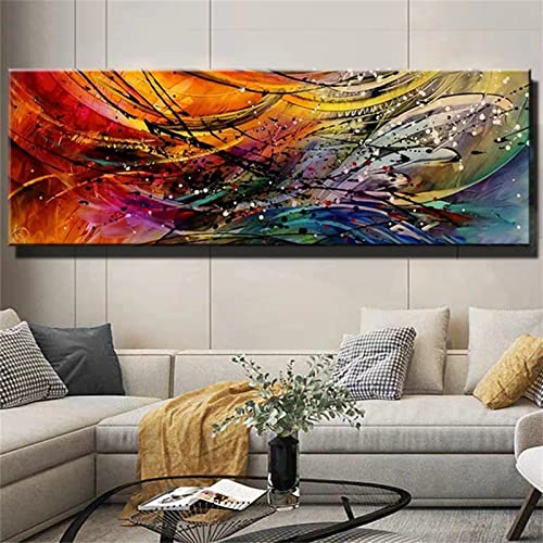 Diamond Painting Abstrakt farbig 5D DIY Diamond Gemälde Set Crystal Strass Stickerei Painting Kunst Basteln Leinwand Wand Home Decor 60x180 von Foyaya