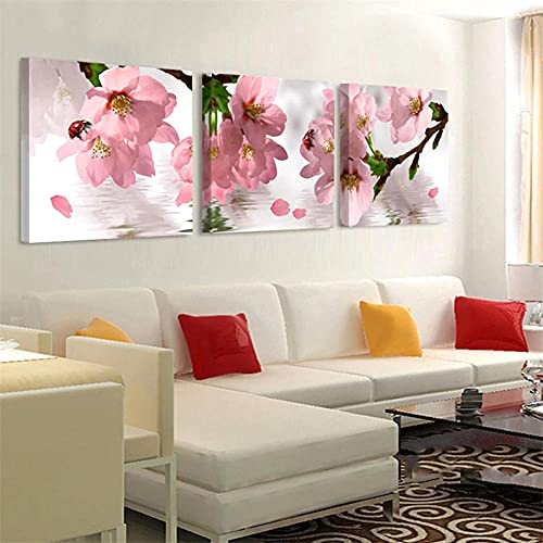 Foyaya Diamond Painting,3 Teilig Diamond Painting Set Blume,5D Diamant Painting Bilder für Erwachsene & Kinder,DIY Diamant Malen Nach Zahlen Crystal Leinwand Stickerei für Home Dekoration 35x35cm von Foyaya