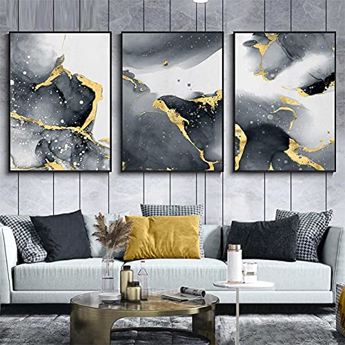 Foyaya Diamond Painting Abstrakt,5D Diamond Painting Kinder,DIY 3 Packung Diamant Painting Bilder Set für Erwachsene,Diamond Painting Vollbohrer Groß Set,Diamant Malerei für Home Decor 60x80cm von Foyaya