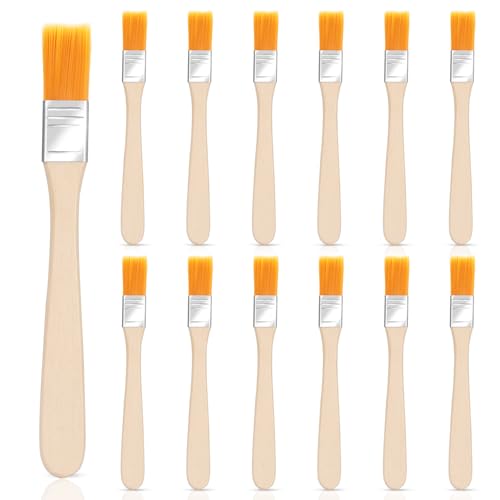 12PCS Kleiner Pinsel Lack, Flachpinsel für Wände, Trim-Touch-Up Malerpinsel mit Holzgriff, Mini Pinselset Malerbedarf für Wände, Ausbesserungen, Schränke, Zäune, Rand Malwerkzeug von Foyods