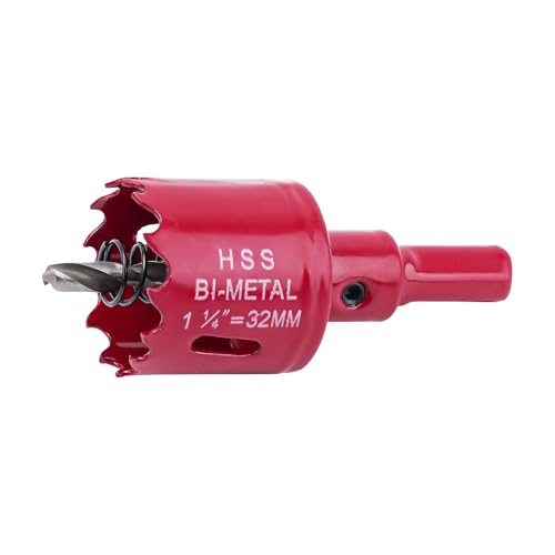 M42 Bimetall-Lochsäge, Doppelrillen-Design für Gusseisen/Kunststoff/Harz, wärmebehandelter Dorn mit Pilot-Bit, schnelles Schneiden, langlebige Klingen für Klempner, Leitungen, Küche, Bad und mehr (32 M42 Bimetall-Lochsäge, Doppelrillen-Design für Gusseisen/Kunststoff/Harz, wärmebehandelter Dorn mit Pilot-Bit, schnelles Schneiden, langlebige Klingen für Klempner, Leitungen, Küche, Bad und mehr (32 von Fozobaiy
