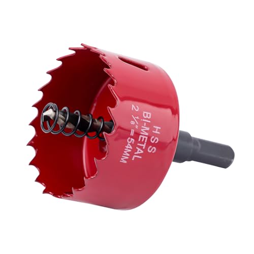 M42 Bimetall-Lochsäge, Doppelrillen-Design für Gusseisen/Kunststoff/Harz, wärmebehandelter Dorn mit Pilot-Bit, schnelles Schneiden, langlebige Klingen für Klempner, Leitungen, Küche, Bad und mehr (54 M42 Bimetall-Lochsäge, Doppelrillen-Design für Gusseisen/Kunststoff/Harz, wärmebehandelter Dorn mit Pilot-Bit, schnelles Schneiden, langlebige Klingen für Klempner, Leitungen, Küche, Bad und mehr (54 von Fozobaiy