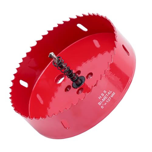 M42 Bimetall-Lochsäge, Doppelrillen-Design für Gusseisen/Kunststoff/Harz, wärmebehandelter Dorn mit Pilot-Bit, schnelles Schneiden, langlebige Klingen für Klempner, Leitungen, Küche, Bad und mehr (127 M42 Bimetall-Lochsäge, Doppelrillen-Design für Gusseisen/Kunststoff/Harz, wärmebehandelter Dorn mit Pilot-Bit, schnelles Schneiden, langlebige Klingen für Klempner, Leitungen, Küche, Bad und mehr (127 von Fozobaiy