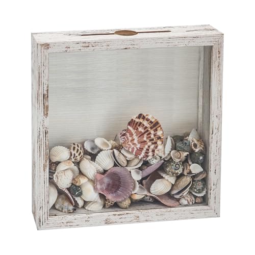 FramePro Bilderrahmen für Ticket Shadow Box 3D Rahmen zum Befüllen Tiefer Aufbewahrungsboxen Glasscheibe Holz Objektrahmen DIY Vitrine Muscheln Flugtickets Fotorahmen Memorabilia Weiß 20 x 20 cm von FramePro