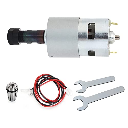 Franchity DC Motor CNC 775 Spindelmotor 100W 12-24VDC 20000RMP + ER11 Spannzange für DIY Mini CNC 3018 3018Pro 3018Pro-Max 3018Pro-N von Franchity