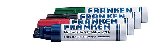 FRANKEN Board-Marker, nachfüllbar, 4-12 mm Keilspitze, 4 Stück, farblich sortiert, Z1909 von Franken