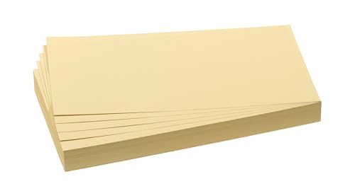 FRANKEN Moderationskarten Rechteck, 205 x 95 mm, 500 Stück, Präsentationskarten ideal für Meetings, Trainings, Schulungen im Büro oder Hotel und Lehrer in der Schule, Metaplankarten, Gelb, UMZ 1020 04 von Franken