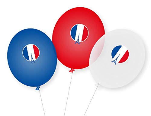 9 Luftballons * FRANKREICH * als Deko für Mottoparty, Länderparty und Geburtstag | Ballons Party Set Paris Francea von Frankreich-Party: