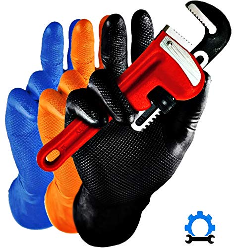 FRANZ MENSCH Hygostar Nitrilhandschuh Power Grip schwarz XL puderfrei, XL (9-10), 270808 von FRANZ MENSCH