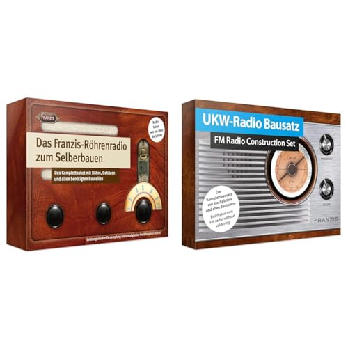 FRANZIS 67041 – Das Röhrenradio zum Selberbauen & 65287 - UKW-Radio Bausatz, Komplettbausatz mit Steckplatine und allen Bauteilen, zum Zusammenbauen ohne Löten, empfohlen ab 14 Jahren von Franzis