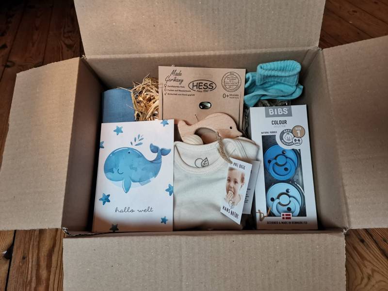 Bio Babygeschenkset Für Neugeborene - Blau von Franzkinder