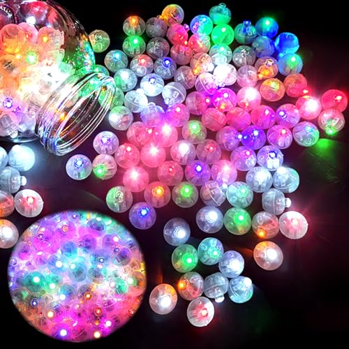 Frasheng 120 Stück LED Ballons Lichter, Runde LED Ballons Lichter, Mini LED Lichter Leuchtkugeln, Bunte Blinkende Party Licht für Karneval, Geburtstag, Hochzeit, Bar Klub Dekoration von Frasheng