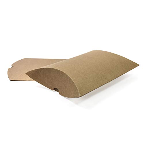 Frau WunderVoll® 6 KISSENSCHACHTELN Natur 24x14cm (flach), 250 Gramm Papier/Kissenverpackungen, Pillow Box, Faltverpackung, Geschenkverpackung, Gastgeschenk, Hochzeit von Frau WunderVoll