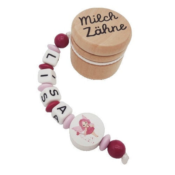 Personalisierte Zahndose Milchzahndose Mit Namen /Datum - Zahnfee Aufbewahrung Milchzähne Holz Geschenk Geburtstag Einschulung Mädchen von FrauElse