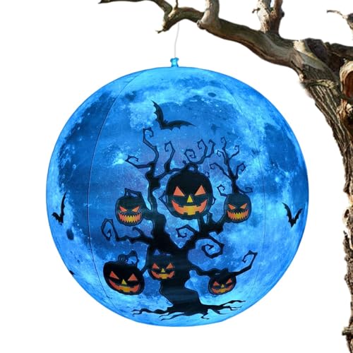 Fravsiu Halloween Inflatable Balls, Pumpkin Bat Beach Balls, 23.62 Inches Inflatable Ball, Waterproof Pumpkin Ball, Thick Outdoor Halloween Inflatable Balls for Classroom and Garden Decorations von Fravsiu