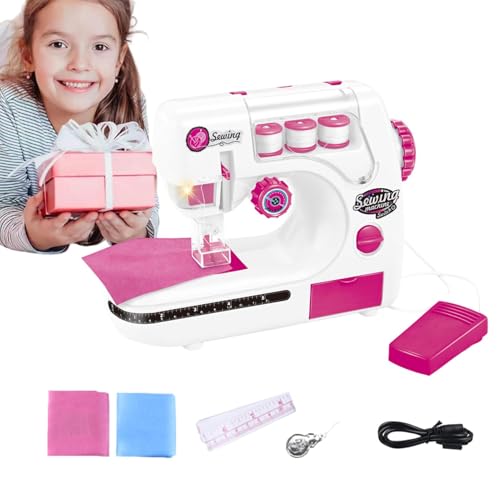 Nähmaschine für Kinder, Spielzeug Mode Punkt und Stil, leichte Nähmaschine, kleines sicheres Nähset, Nähmaschine Spielzeug für Zuhause, Reisen, Kinder und Frauen von Fravsiu