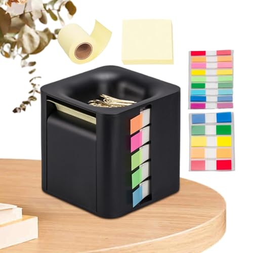 Sticky Note Dispenser, Colorful Index Stickers, Notepad Holder Cube, Desk Organization Tools, Best 4-in-1 Paper Notepad Organizer Colorful Sticky Note Dispenser with Index Stickers for Office von Fravsiu