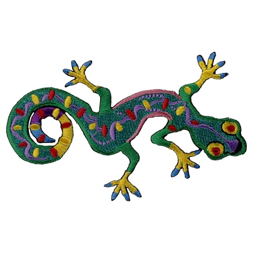 Aufnäher Eidechse grün Salamander Reptil Patch von Freak Scene