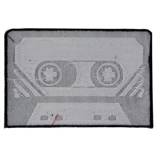 Aufnäher Kassette Tape Magnetband schwarz-weiß Patch von Freak Scene