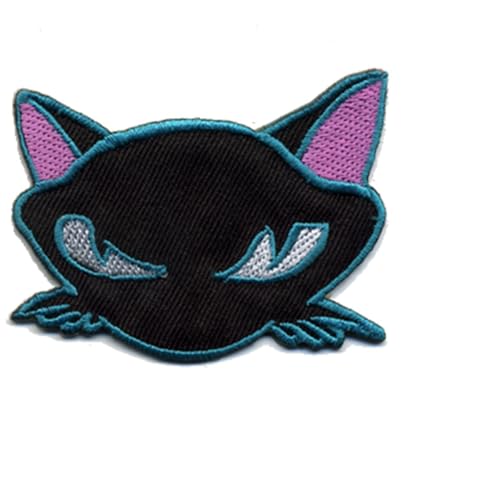 Aufnäher - Katzenkopf - schwarz-lila-blau - Patch von Freak Scene