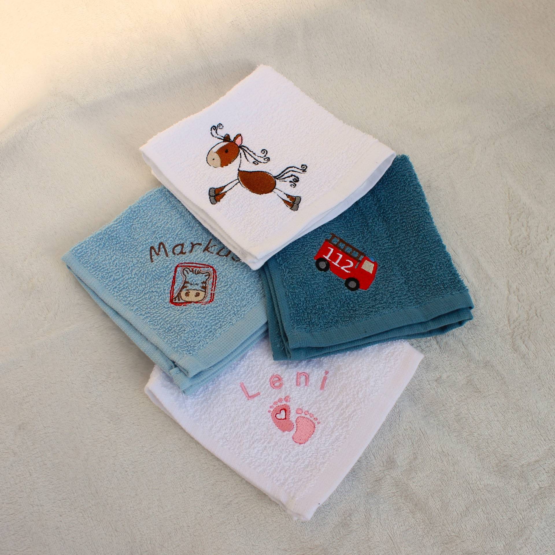 Waschtücher/Waschlappen Für Babys Baby Personalisiert 2Er Set Handtücher von FrechdachsHandmade