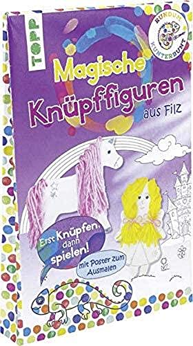 Frechverlag GmbH Rundum Kunterbunt Magische Knüpffiguren-Set: Anleitung und Material für 3 Knüpffiguren aus Filz und illustriertem Poster zum Ausmalen von Frechverlag GmbH