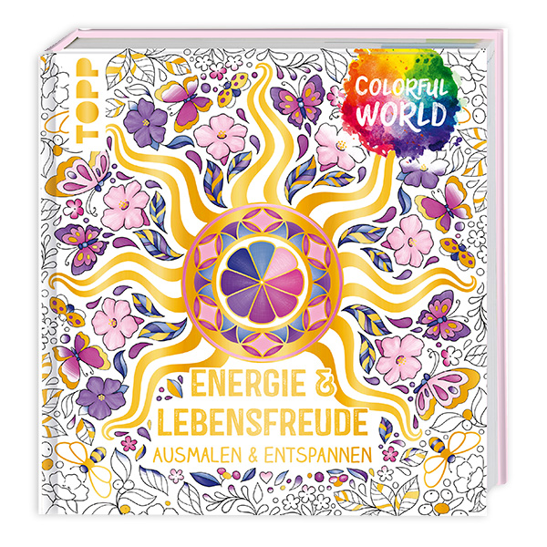 Ausmalbuch, Colorful World, Energie und Lebensfreude, 192 Seiten von Frechverlag