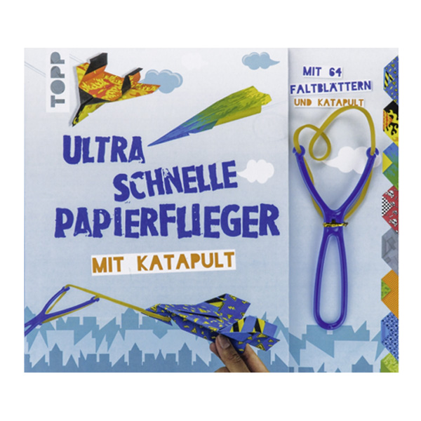 Papierflieger-Bastelbuch mit Katapult und 64 Faltblättern von Frechverlag