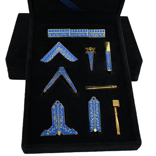 Capri Blue Freimaurer-Werkzeug-Set | Freimaurer-Werkzeuge | Freimaurer-Geschenke für Männer und Frauen | Elegantes Freimaurer-Werkzeug-Set für zeremoniellen Gebrauch und Sammler | Ideales von Freemasoner