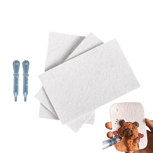 Schaumstoff-Textur-Malpapier, magisches Malpapier zum Basteln, Schaumstoff-Textur-Blank-Malpapier, bauschiges Bastelpapier, strukturiertes abstraktes Malerei-Kunstpapier (C,30Pcs) von Frenaki