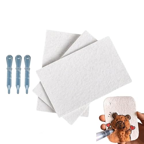 Schaumstoff-Textur-Malpapier, magisches Malpapier zum Basteln, Schaumstoff-Textur-Blank-Malpapier, bauschiges Bastelpapier, strukturiertes abstraktes Malerei-Kunstpapier (C,50Pcs) von Frenaki