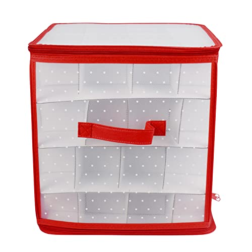 Frestepvie Weihnachtskugel Aufbewahrungsbox Organizer Box Sortierbox mit Griff Sortierkasten 64 Fächer für Kosmetik Masken Bügelperlen Weihnachten Schmuck Kleinteile Bastelnstoff Kinder Spielzeug von Frestepvie