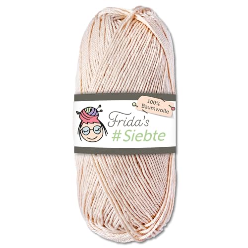 Frida‘s 50 g #Siebte ägyptisches Baumwollgarn Stricken Häkeln Wolle 43 Farben (1202 | Beige) von Frida's Wollhaus