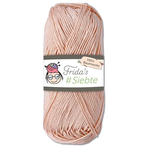 Frida‘s 50 g #Siebte ägyptisches Baumwollgarn Stricken Häkeln Wolle 43 Farben (1205 | Apricot) von Frida's Wollhaus