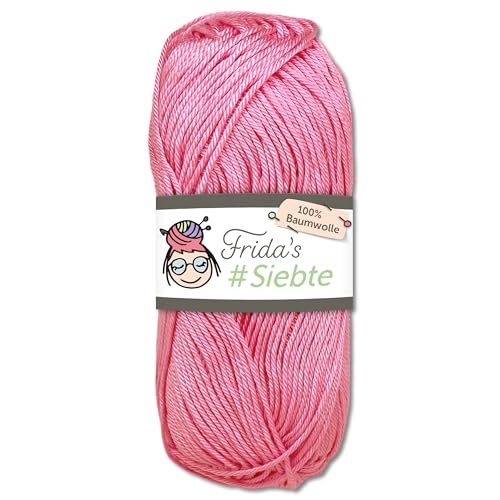 Frida‘s 50 g #Siebte ägyptisches Baumwollgarn Stricken Häkeln Wolle 43 Farben (1207 | Flamingo) von Frida's Wollhaus