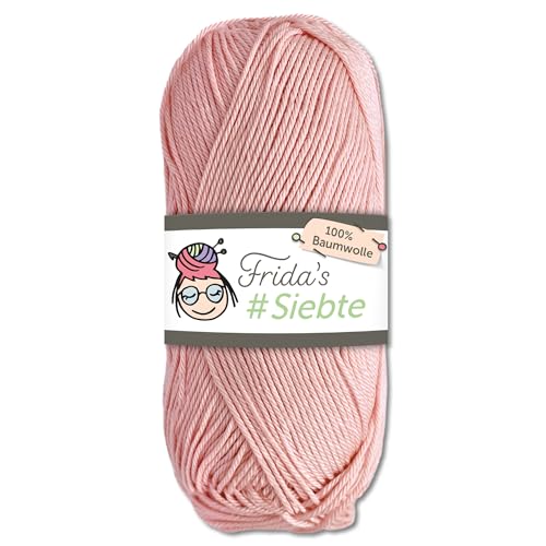 Frida‘s 50 g #Siebte ägyptisches Baumwollgarn Stricken Häkeln Wolle 43 Farben (1208 | Rosa) von Frida's Wollhaus