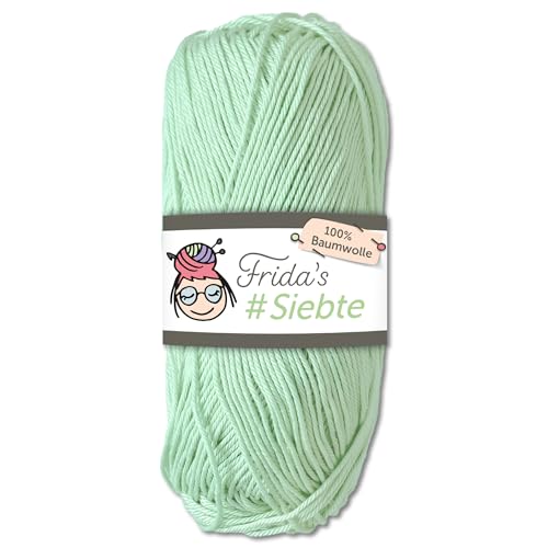 Frida‘s 50 g #Siebte ägyptisches Baumwollgarn Stricken Häkeln Wolle 43 Farben (1211 | Helltürkis) von Frida's Wollhaus