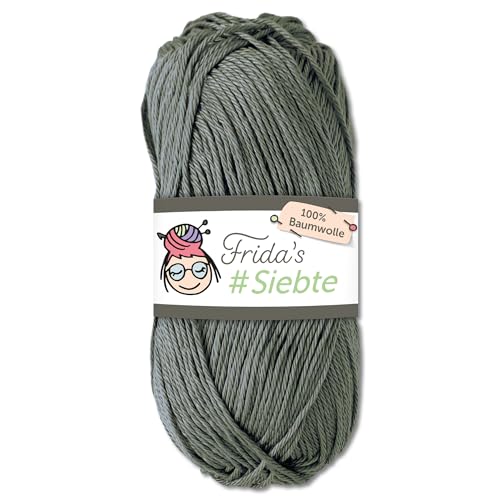 Frida‘s 50 g #Siebte ägyptisches Baumwollgarn Stricken Häkeln Wolle 43 Farben (1216 | Anthrazit) von Frida's Wollhaus