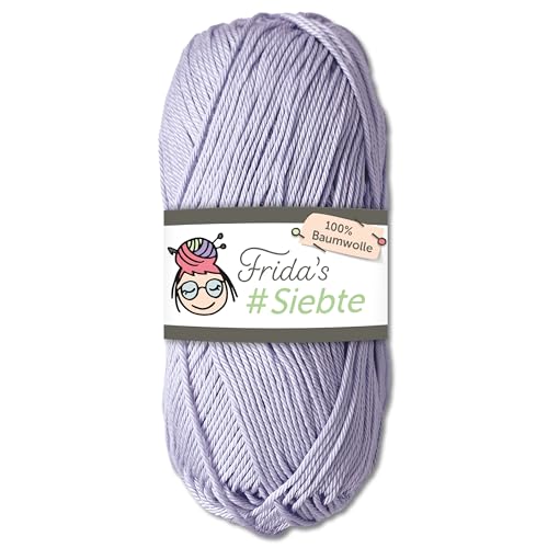 Frida‘s 50 g #Siebte ägyptisches Baumwollgarn Stricken Häkeln Wolle 43 Farben (1219 | Flieder) von Frida's Wollhaus