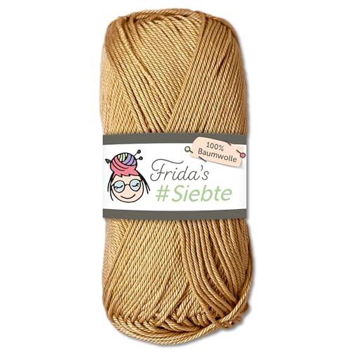 Frida‘s 50 g #Siebte ägyptisches Baumwollgarn Stricken Häkeln Wolle 43 Farben (1228 | Hellbraun) von Frida's Wollhaus