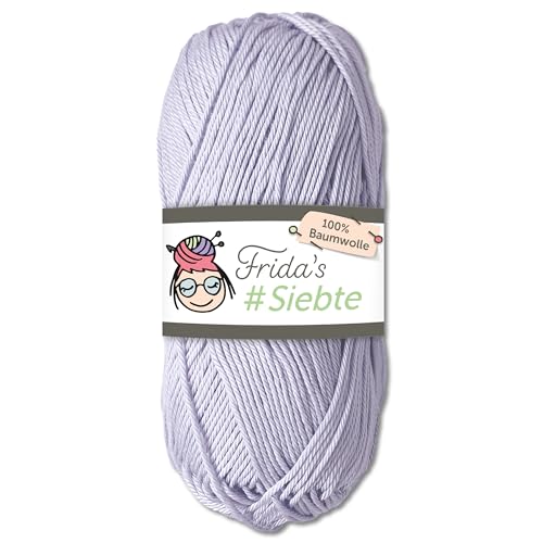 Frida‘s 50 g #Siebte ägyptisches Baumwollgarn Stricken Häkeln Wolle 43 Farben (1229 | Helllila) von Frida's Wollhaus