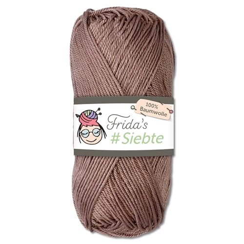 Frida‘s 50 g #Siebte ägyptisches Baumwollgarn Stricken Häkeln Wolle 43 Farben (1232 | Mauve) von Frida's Wollhaus