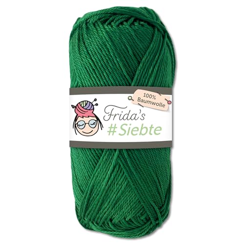 Frida‘s 50 g #Siebte ägyptisches Baumwollgarn Stricken Häkeln Wolle 43 Farben (1235 | Flaschengrün) von Frida's Wollhaus