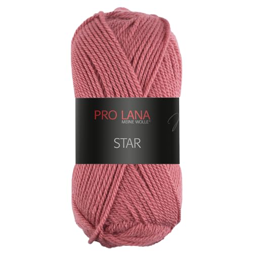 Frida's Wollhaus Pro Lana 50 g Star Stricken Häkeln Wolle Garn weich pflegeleicht 39 Farben (35 | Altrosa) von Frida's Wollhaus