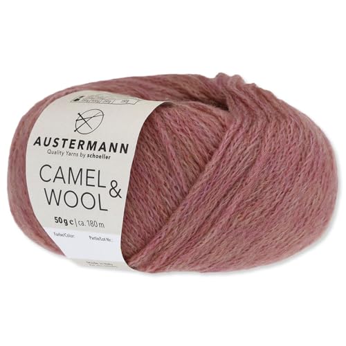 Frida's Wollhaus Austermann 50 g Camel & Wool Wolle Schurwolle Kamel Stricken Häkeln 12 Farben (08 | Rosenholz) von Frida's Wollhaus