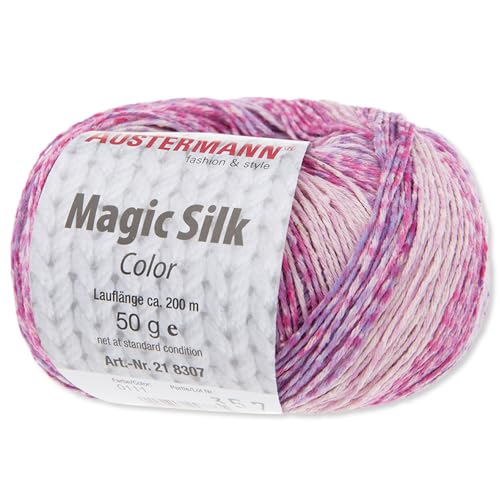 Frida's Wollhaus Austermann 50 g Magic Silk Color Wolle Seide Stricken Häkeln 15 Farben (111 | Rubin) von Frida's Wollhaus