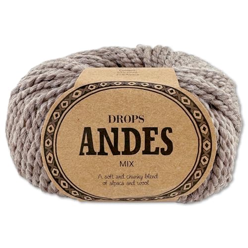 Frida's Wollhaus Drops 100 g Andes Stricken Häkeln Alpaka Schurwolle Alpaca Garn 28 Farben (0619 | Beige | Mix) von Frida's Wollhaus