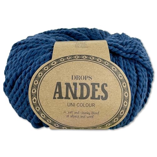 Frida's Wollhaus Drops 100 g Andes Stricken Häkeln Alpaka Schurwolle Alpaca Garn 28 Farben (6928 | Königsblau | Uni) von Frida's Wollhaus