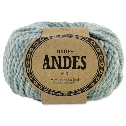 Frida's Wollhaus Drops 100 g Andes Stricken Häkeln Alpaka Schurwolle Alpaca Garn 28 Farben (9023 | Hell seegrün | Mix) von Frida's Wollhaus